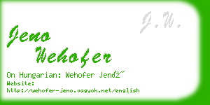 jeno wehofer business card